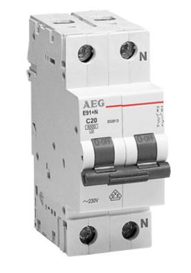 AEG Baja Tensión 4TQA552812R0000 Magnetotérmico E90 Curva-C 16A 1P+N 2 módulos